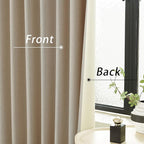 DUALIFE 120 Inch Extra Long Linen Taupe Curtains Floor to Ceiling for Sliding Glass Doors 2 Panels, Flax Linen 100% Blackout Elegant Boho Thermal Curtains for Large Windows 10 FT Drapes,50 x 120 Inch