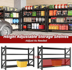 2000LBS Heavy Duty Garage Shelving Units,40" Wide & Deep Storage Shelves,Metal Garage Shelves,Large Storage Rack,Steel Shelf,Industrial Shelving for Shop,Warehouse,Basement,40" W x 20" D x 60" H