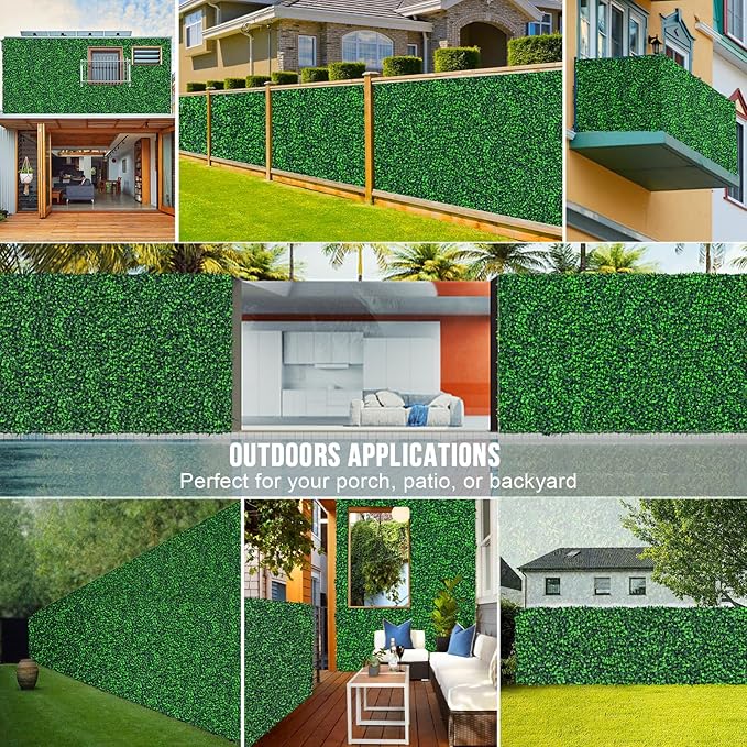 Artificial Boxwood Roll Panels, 71"x 144"(72 sq.ft) UV-Anti Faux Ivy Leaves Privacy Fence Screen Grass Wall Roll Panels for Indoor Home Decor and Outdoor Garden Backyard