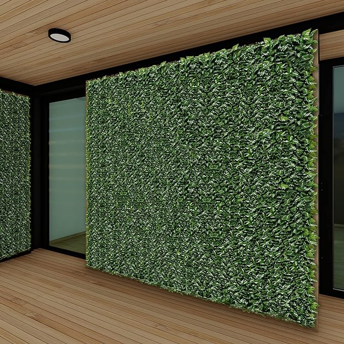Patio Paradise 39"x117"-1Pc Faux Ivy Fence Privacy Screen Artificial Greenery Wall Backdrop,Fake Grass Wall Panels for Outside Apartment Balcony,Vine Leaf Decor for Outdoor Patio Chain Link