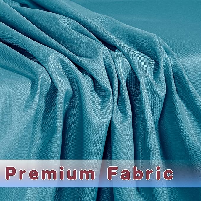 HolidayIdeas Fitted Table Covers for 6 Foot Tables - 72 x 30 Inch - 2 Pack Rectangle Teal Table Clothes Polyester Fabric Table Cover for Folding Table, Parties, Birthday, Vendor Stand, Trade Show