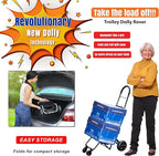dbest Products Trolley Dolly Rover, 4 Wheeled Push Folding Utility Cart Hand Truck Platform Swivel Wheels Garden Lightweight Luggage Carretilla de Carga Plegable