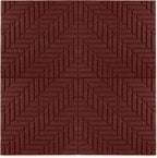 Playsafer Herringbone Rubber Interlocking Tiles | 16 X 16 | Easy Install for Indoor and Outdoor Use (Red, 4 Tiles)