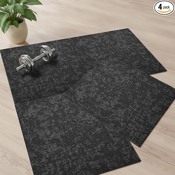 jxgzyy Soft Carpet Tiles 20×20 Inch, 0.38'' Padded Carpet Squares, Non-Adhesive Carpet Flooring with Textured Silicone Back, Easy DIY Seamless SplicingTiles for Corners, 4 Pcs/10.8 Sqft