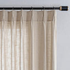 MYSKY HOME Extra Long Curtains for Living Room, 102 Inch Length Semi Sheer Curtains Soft Cotton Fabric Boho Window Drapes Light Filtering Backdrop Panels Pinch Pleated, 40 x 102 in, Taupe, 2 Pieces