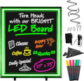 LED Writing Message Board 23x27 – Illuminated Erasable Neon Chalkboard Sign with Remote & Markers – Light Up Menu Board for Restaurants, Bars, Food Trucks & Classrooms