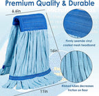 2 Pack - Large Commerical Microfiber Tube Mop 400GSM - Heavy Duty Industrial Wet Mop Head Refill, Thick Fiber, Replacement Heads, Extra Absorbent