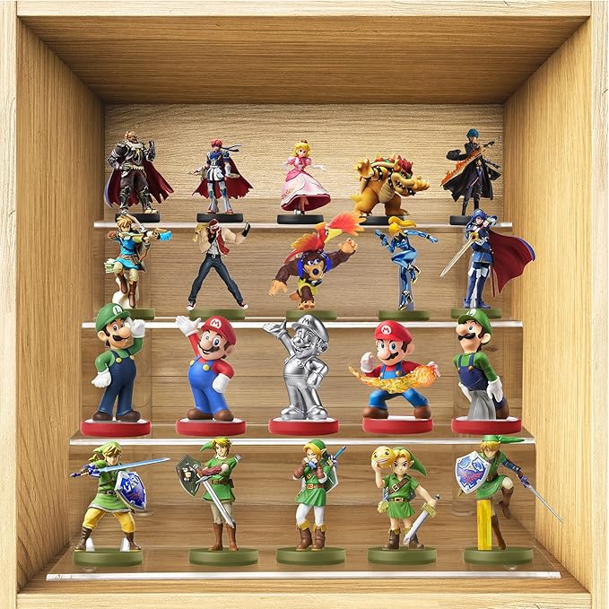 12 Inch Acrylic Shelf for Perfume Organizer in 2 Pack, 4 Tier Funko POP Shelves, Cologne Organizer Tiered Riser Display Stand, Acrylic Display for Decoration