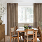Brown Pinch Pleated Linen Curtains 84 Inches Long 2 Panels Set for Living Room Dining Pinch Pleat Back Tab Light Filtering Boho Farmhouse Bedroom Window Curtain Drapes 84 Inch Length Dutch Cocoa