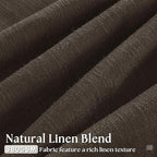 Dark Chocolate Pinch Pleated Linen Curtains 2 Panels for Living Room Bedroom Memory Training Shaped Semi Sheer Pleat Drapes with Hooks Rings Light Filtering Window Curtain 40x102