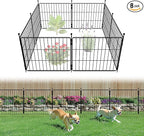 FXW Decorative Garden Fence for Yard - 20in(H) x 14.8ft(L) 8 Panels - Metal Fencing Panels - Animal Barrier Border for Dogs & Rabbits, Flower & Plant Edging