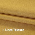 DUALIFE 96 Inch Curtains 2 Panel Set Farmhouse Blackout Heat Reducing Sun Block Out Curtains for Bedroom Dorm UV Blocking Noise Canceling Burlap Linen Look Drapes Rod Pocket Back Tab,50 X 96 Yellow