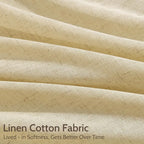 Nanspring Cream Yellow Curtains 72 Inches Long for Living Room Linen Blend Light Filtering Modern Farmhouse Semi Sheer Curtains Back Tab Privacy Neutral Curtain for Bedroom Office 52x72,2 Panels