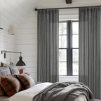 Dark Gray Linen Pinch Pleated Curtains 96 Inches Long for Living Room Pleated Drapes Back Tab Thick Linen Textured Modern Farmhouse Neutral Charcoal Slate Grey 96 Inch Curtain for Dining Bedroom