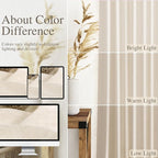 Nanspring Natural Linen Curtains 90 Inches Long for Living Room Country Semi Sheer Light Filtering Curtains Farmhouse Decor Boho Curtain for Bedroom Back Tab and Rod Pocket 52x90, 2 Panels