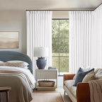Extra Wide 102 Inch Long Curtains 70 Inch Width Pinch Pleat Linen Curtains for Living Room BedroomLight Filtering Privacy Pleated Hooks Rings Back Tab for Sliding Door White 1 Panel