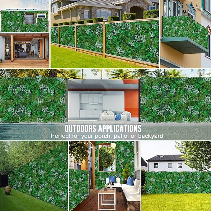 Artificial Boxwood Panels, Grass Wall Panels 16 Pack 20"x20",Privacy Hedge Fence Screen with UV Protection,Fake Greenery Backdrop for Indoor Wedding Decoration and Outdoor Garden Backyard