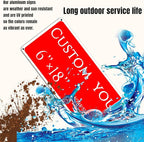 Custom Sign, street signs customized，Aluminum Weatherproof Metal Sign Multiple Sizes, Customize forSports field Business, Workplace, office, Home, Delivery Signs(6 * 18 Inch)