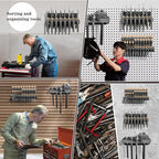 Screwdriver Holder, Pliers Holder, Hammer Rack, Set of 3 Tool Holder Organizer, for Workbench for Workshop, Shed, Garage, Home, Stores