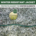 Weatherproof Green Extension Cord 10 ft, 2 Pack, 16/3 SJTW Water Resistant Outdoor Extension Cord 10 Foot 3 Prong, 13 AMP Electric Cable for Outside, Outdoor Lights & Landscaping