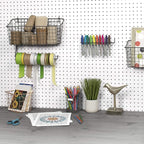 Spectrum Diversified Pegboard/Wall Mount Basket and Paper Towel Holder, 15 in (w, Industrial Gray