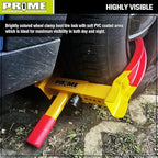 PR1ME Trailer Wheel Lock Clamp, Universal Wheel Clamp Lock, Adjustable Heavy-Duty Security Tires Anti-Theft Lock, for Trailers SUV Boats ATVs Motorcycles Golf Cart with 2 Keys (Yellow-red)