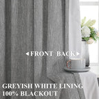 Vision Home Charcoal Grey Pinch Pleated Full Blackout Curtains Room Darkening Window Curtains for Living Room Bedroom Thermal Insulated Pinch Pleated Drapes with Hooks Back Tab 2 Panel 40" Wx102 L