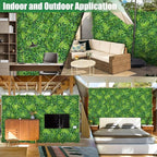 Artificial Plant Wall Panels, 20"x20" 12PCS Faux Grass Backdrop with UV Resistant Fern Leaves, Green Wall Decor for Outdoor Indoor Patio Garden Backyard