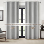 Grey Curtains 60 Inch Length Wide Pleated Blackout Curtain for Sliding Glass Door/Living Room, Farmhouse Linen Thick Boho Bedroom Heavy Insulated Large Window Drapes (60" Wx90 Lx2Panels)