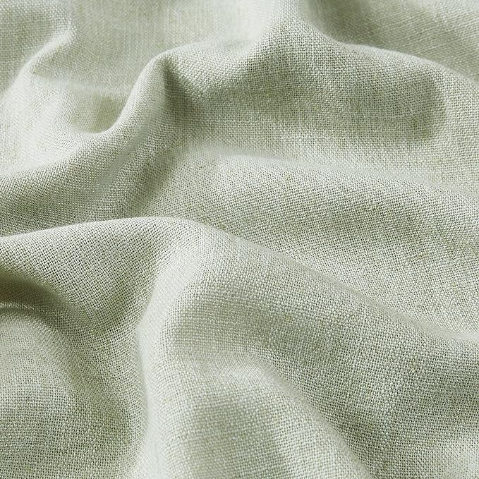 Vision Home Soft Green Pinch Pleated Full Blackout Curtains Linen Blended Room Darkening Window Curtains 63 inch for Living Room Bedroom Thermal Insulated Pinch Pleat Drapes with Hooks 60" Wx63 Lx1