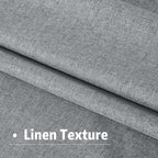 DUALIFE Full Blackout Grey Curtains 63 Inch Long Linen Textured Curtains Thermal Insulated Heat Blocking Noise Reducing Vintage Drapes for Nursery Bedroom Rod Pocket&Back Tab 2 Panels 50W x 63L