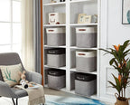 DECOMOMO Extra Large Storage Baskets, 54.5L Fabric Storage Bins for Organizing Linen Closet, Nursery (Grey & Black, XXXL - 3 pack)