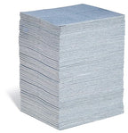 PIG Super Absorbent Mat Pads | 100 Oil Spill Mats | 15" x 19" Perforated Pads | Each Pad Absorbs 43 oz | Total Absorbency is 34 Gallons | Heavyweight | PM50242