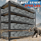 59.8"W Garage Shelving 72"H Storage Shelves 2750LBS Metal Shelving Heavy Duty Garage Shelves Adjustable 5 Tier Metal Shelf for Basement Warehouse Pantry Supermarket 59.8"W x 24"D x 72"H