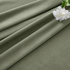 MIULEE Sage Green Velvet Curtains 96 Inches Long 2 Panels Set for Bedroom, Pinch Pleat Back Tab Thermal Insulated Living Room Darkening Drapes Pleated Blackout Floor to Ceiling Curtains with Hooks