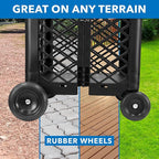 Mount-It! Mesh Rolling Utility Cart, Folding and Collapsible Hand Crate on Wheels, 55 Lbs Capacity