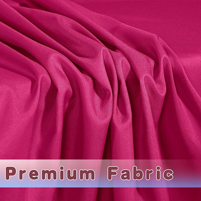 HolidayIdeas Fuchsia/Hot Pink Fitted Table Covers - 96 x 30 Inch - 2 Pack Rectangle Tablecloths for 8 Foot Tables, Polyester Fabric Tablecloth for Parties, Baby Shower, Trade Show