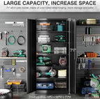 SISESOL Metal Storage Cabinet with Lock and 5 Adjustable Shelves,Lockable Garage Storage Cabinet,71" Black Steel File Cabinets with Locking Doors,Tool Cabinets for Home,Office,Garage