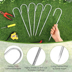 CEWOR 12 Pack 12 Inch Rebar Stakes, J Hook Heavy Duty Tent Stakes Metal Ground Stakes Galvanized Ground Anchors for Chain Link Fence, Trampoline, Camping, Canopy, Outdoor Decorations