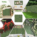 Artificial Grass Wall Panels, 24 PCS 10x10 inch Boxwood Hedge Wall Panels with 100 Zip Ties, Boxwood Panels Backdrop for Outdoor Indoor Decorative Garden Fences Backyard Patio Privacy Hedge