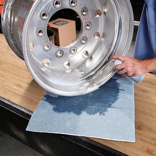 PIG Super Absorbent Mat Pads | 100 Oil Spill Mats | 15" x 19" Perforated Pads | Each Pad Absorbs 43 oz | Total Absorbency is 34 Gallons | Heavyweight | PM50242