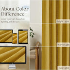 80 Inch Pinch Pleated Linen Curtains 2 Panels for Living Room Bedroom Boho Farmhouse Mustard Yellow Semi Sheer Back Tab Pinch Pleat Hooks Rings Window Curtain Harvest Gold Yellow Spring Decor