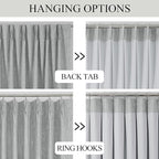 Vision Home Silver Grey Pinch Pleated Full Blackout Curtains Room Darkening Window Curtains 84 inch for Living Room Bedroom Thermal Insulated Pinch Pleat Drapes with Hooks Back Tab 2 Panel 40" Wx84 L