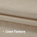 DUALIFE Taupe Blackout Curtains 102 Inch Length 2 Panels Set for Living Room Bedroom Rod&Back Tab Thermal Insulated 100% Black Out Linen Drapes Room Darkening Window Curtains 72" x 102"
