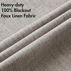 MIULEE 100% Blackout Linen Textured Curtains for Bedroom Solid Thermal Insulated Warm Taupe Grommet Room Darkening Curtains & Drapes Luxury Decor for Living Room Nursery 52 x 90 Inch (2 Panels)