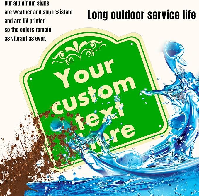 Aluminum Custom Street Sign, Personalized Sign, Modern/Customizable, Green, 18*18 Inch, Office, Property, Bedroom, Promotional, Exit, Bar, Instruction, Warning, Lawn, Garage, Parking