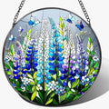 8-Inch Stained Glass Ornament, Stained Glass Window Hanging, Window Hanging Decor Suncatcher, Texas Bluebonnet Ornament | Christmas, Mother's Day, Birthday | Gifts for Mom, Garden Gifts for Friends