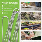 12 Inch Landscape Staples, 12/25/50/100 Pack Galvanized Garden Stakes, 8 Gauge Heavy Duty U-Shaped Ground Stakes for Weed Barrier Fabric, Irrigation Tubing, Fence, Outdoor Decorations