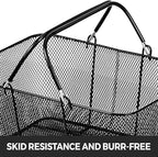 Mophorn 12PCS Shopping Baskets with Handles, Black Metal Shopping Basket, Portable Wire Shopping Basket, Black Wire Mesh shopping Basket Set for Stores Shopping