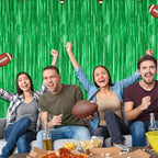 12 Pack Party Decorations, 3.28 FT x 7.05 FT Green Streamer, Metallic Birthday Backdrop Foil Fringe Curtains Green Tinsel, Party Supplies Photo Booth Props Door Wall Indoor Decor